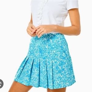 Lilly Pulitzer Priska Pleated Skort Resort White Took Me By Sunrise UPF50+ 8